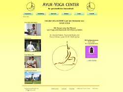 Ayur Yoga Center Suiza screenshot de referencia de pagina